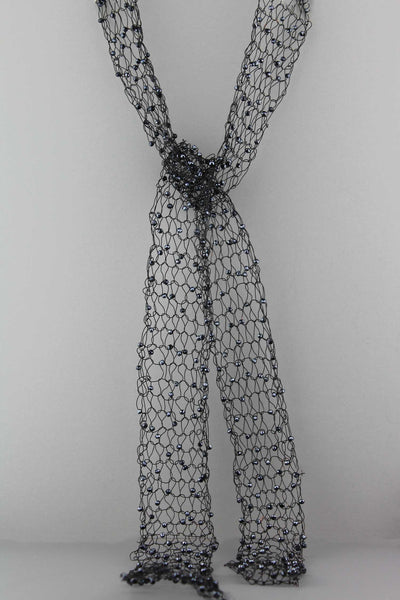 Wire Beaded Scarf - Black