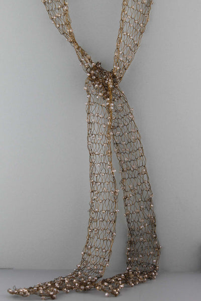 Wire Beaded Scarf-Bronze