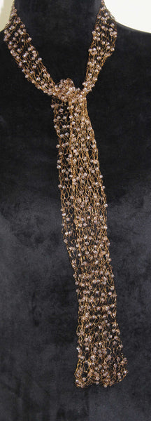 Wire Beaded Scarf-Bronze