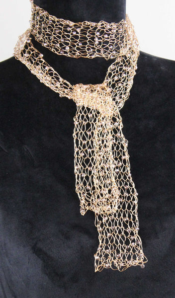 Wire Beaded Scarf - Black