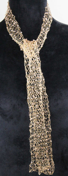 Wire Beaded Scarf-Gold
