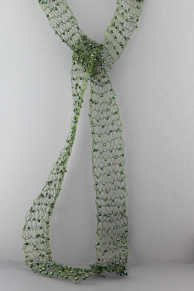 Wire Beaded Scarf-Green