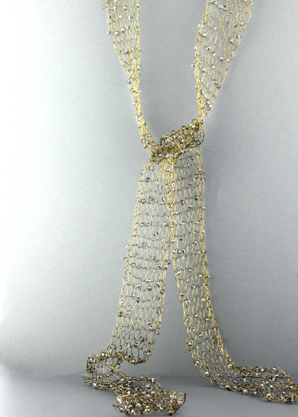 Wire Beaded Scarf - Black