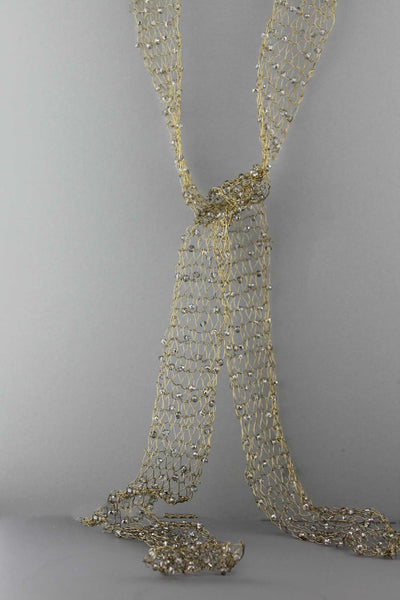 Wire Beaded Scarf - Grey