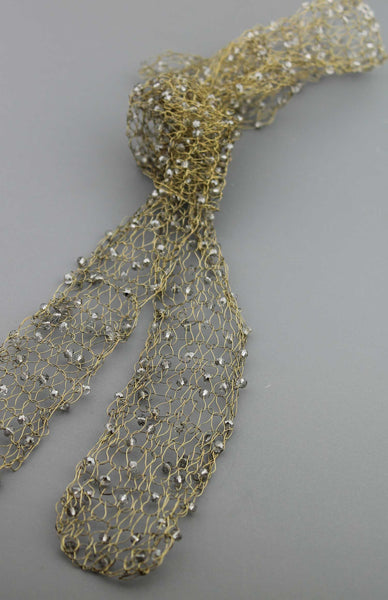 Wire Beaded Scarf-Green