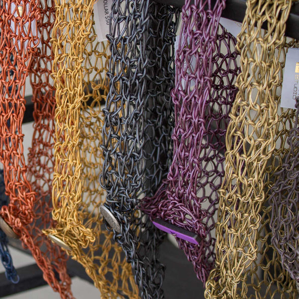 Wire Beaded Scarf-Green