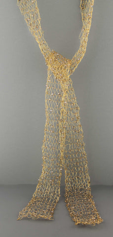 Wire Beaded Scarf-Gold