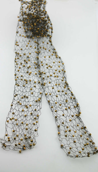 Wire Beaded Scarf - Black